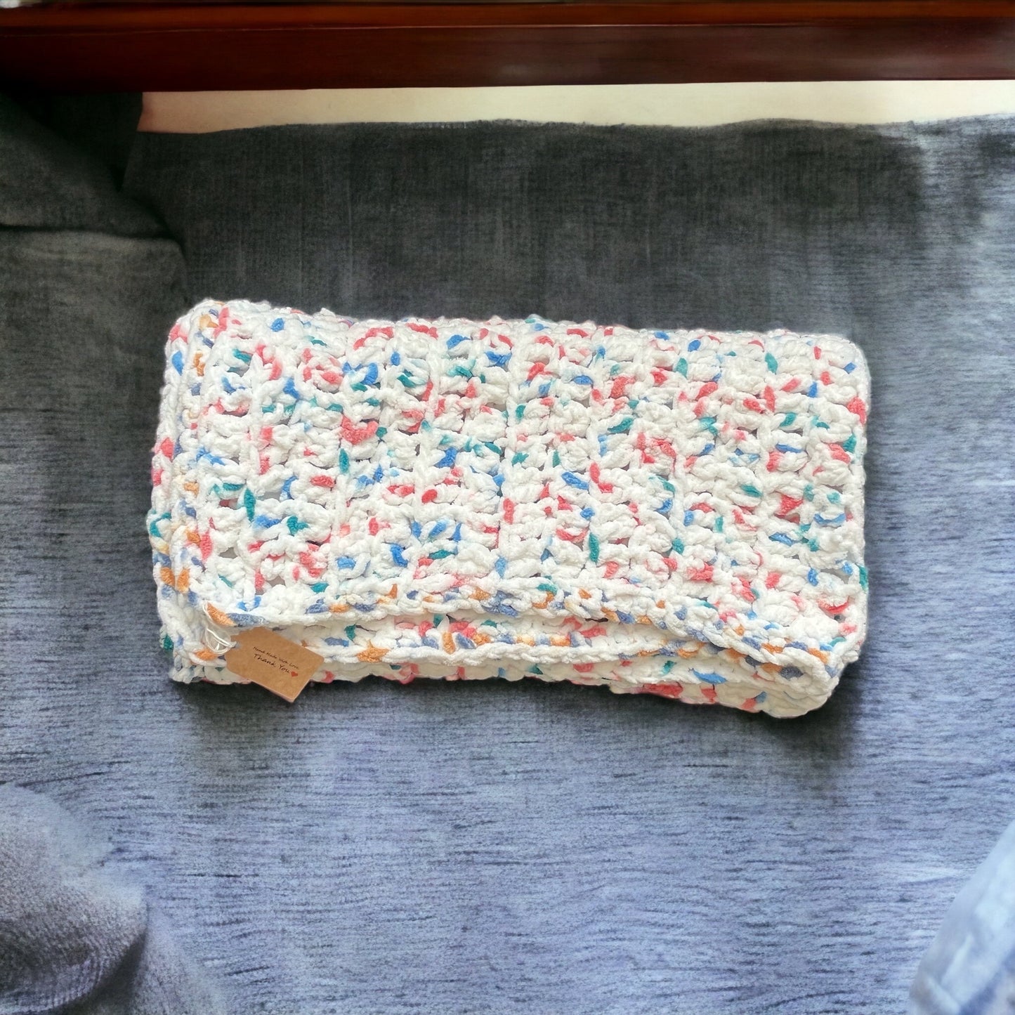 Chunky Crochet Velvet Blanket. Baby Kids Favourite. Handmade with Love 💕